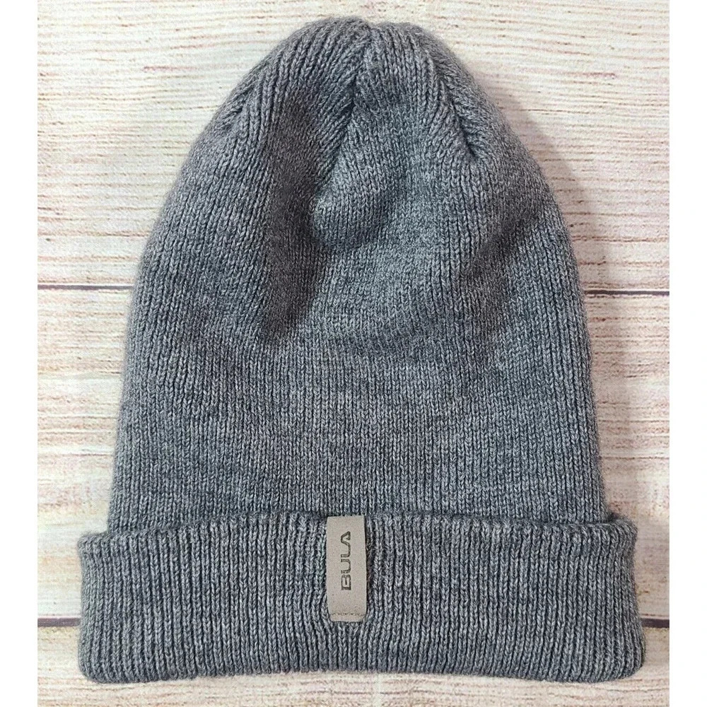 Bula Adult Wool Blend Beanie Hat Skullie Ski Heathered Gray One Size